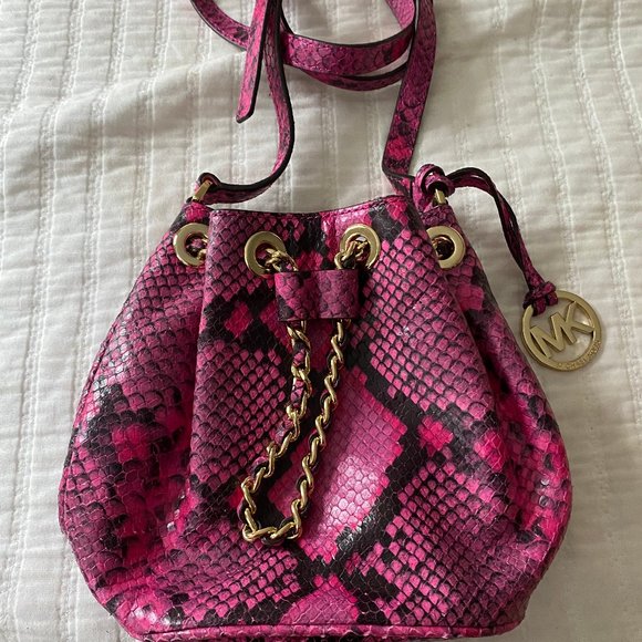 michael kors pink snakeskin bag